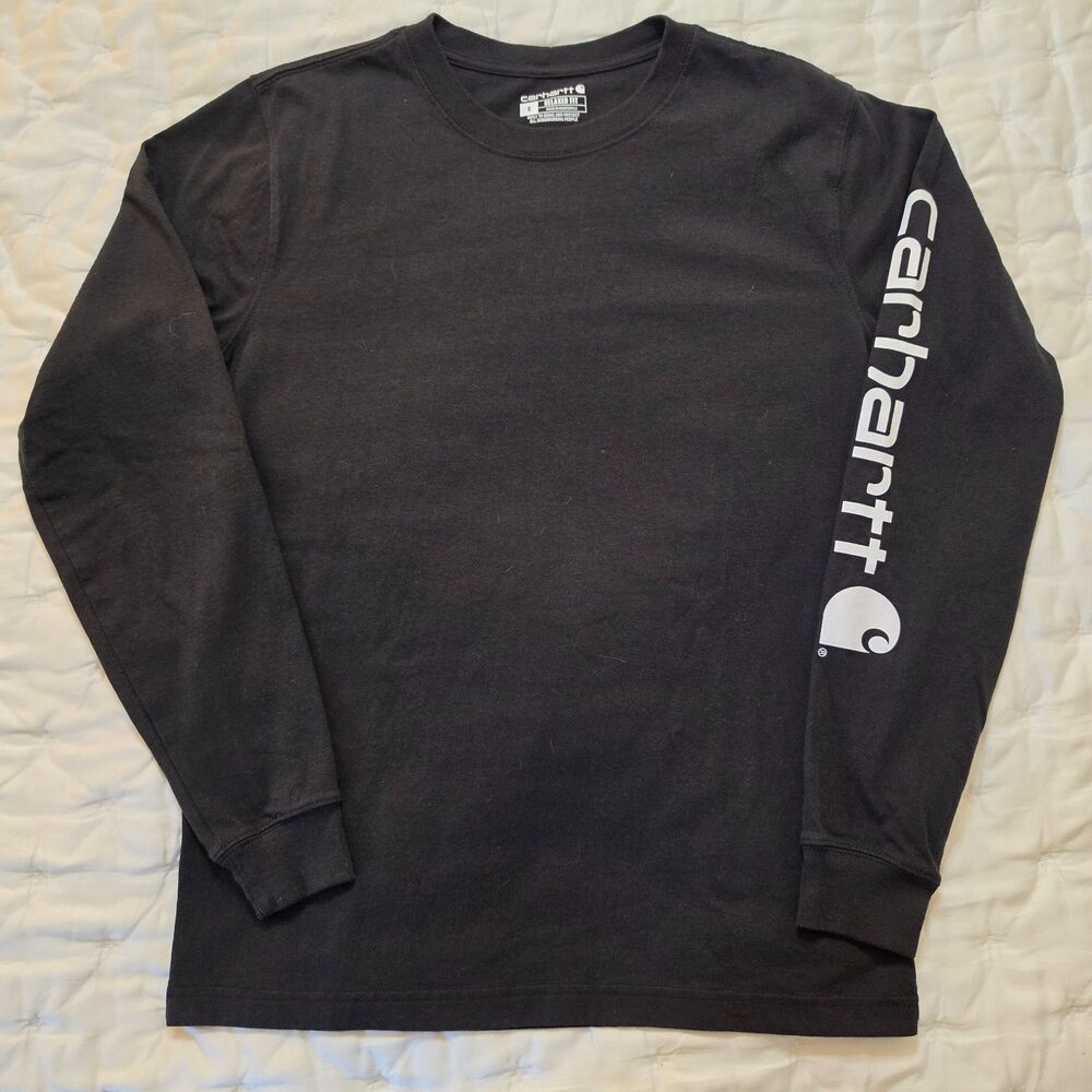 Carhartt Men's Black Long Sleeve crew neck shirt Relaxed fit small